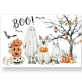 Halloween Ghost Pet Pumpkin Paper Placemats - Disposable Table Mats for Dining & Parties