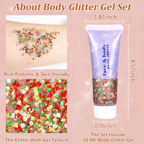 Boko 50ML Body Glitter Gel - Black Halloween Chunky Glitter, Variation 14