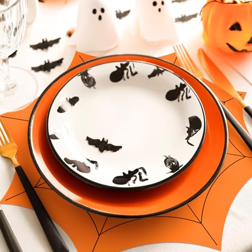 Halloween Paper Placemat Set - Spiderweb Design, 13 Inch, 48 Pack