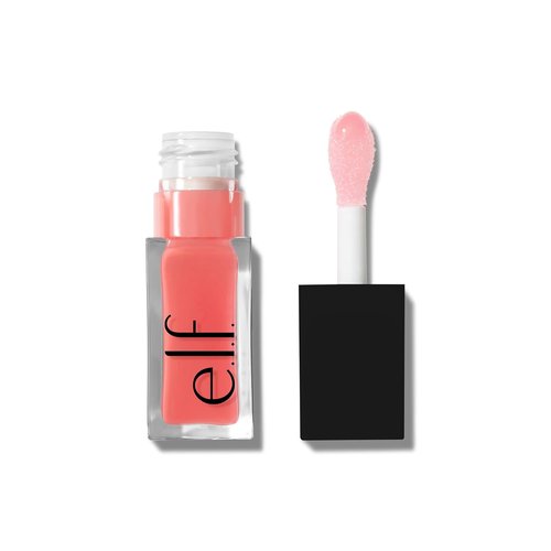 e.l.f. Glow Reviver Lip Oil - Nourishing Tinted Lip Oil with Jojoba Oil for High-Shine Finish | Pink Quartz