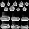 Clear Glass Christmas Ornaments Set - Iridescent Balls in Multiple Sizes, 36 Pack