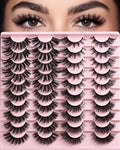 False Eyelash Set AP-3 Wispy Cat Eye Style 4 Styles Reusable Faux Mink Fluffy Lash Pack