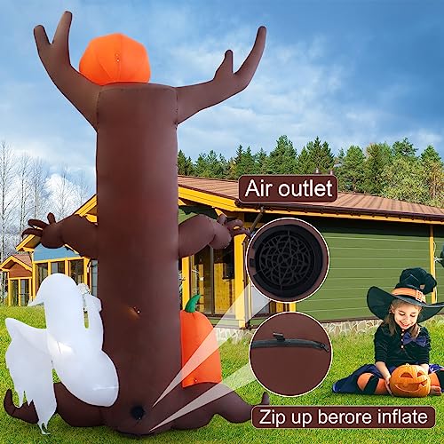 9ft Ghost Pumpkin Halloween Inflatable Decoration with LED Lights for Outdoor Yard Garden