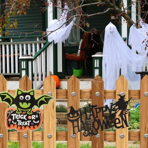 Halloween Hanging Sign Set - 3 Pcs Door Decorations for Front Porch & Wall