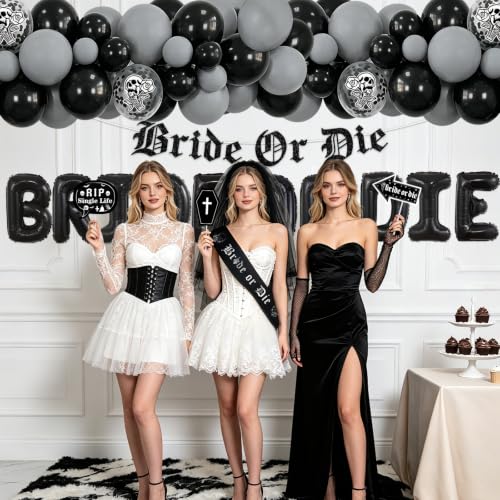 Gothic Bride or Die Bachelorette Party Decoration All-in-One Kit