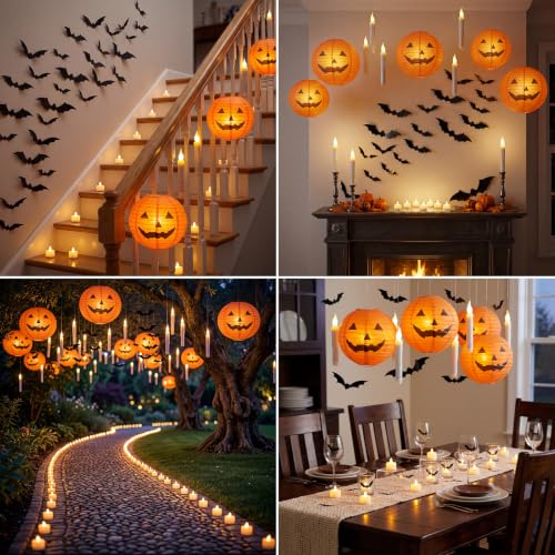 Halloween Party Decoration Set with Lanterns Bats Candles and Hooks - 126 Pieces