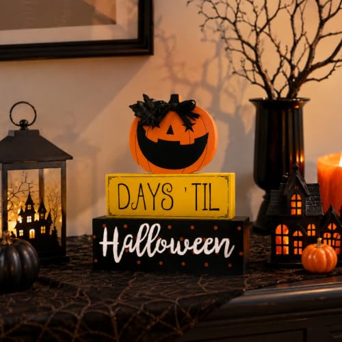 Halloween Indoor Decor Sign - Days 'Til Halloween Pumpkin Table Centerpiece