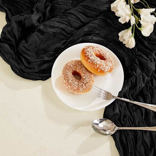 Black Cheesecloth Table Runner Set - 6 Pack 10FT Boho Rustic Decor