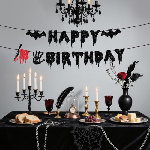 Halloween Killer 18th Birthday Banner - Bloody Horror Party Decor