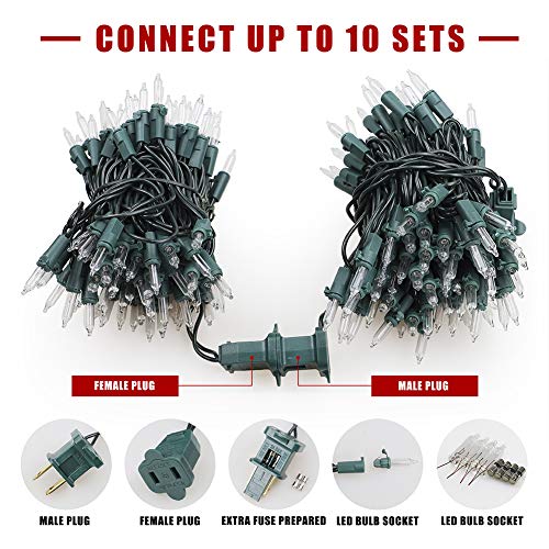 Christmas String Lights 50 Count 13ft Incandescent Bulb Mini Lights for Indoor Outdoor Decor