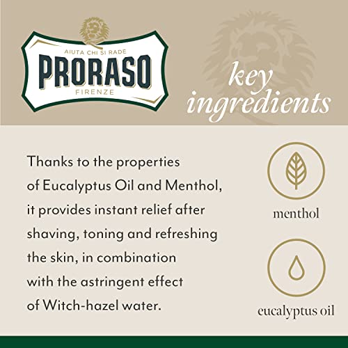 Proraso Eucalyptus Menthol After Shave Lotion - Refreshing 3.4oz for Men