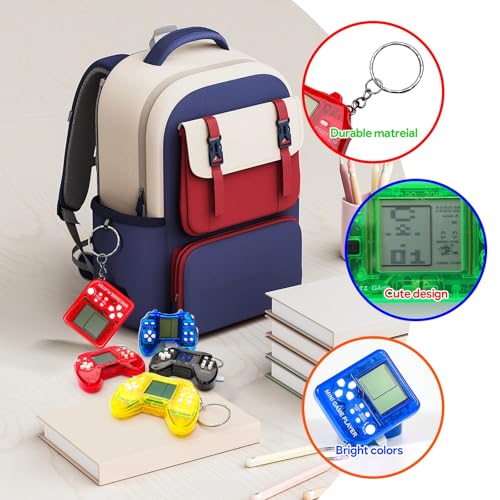 Video Game Keychain Favors for Kids - 24 Retro Mini Arcade Toys for Parties