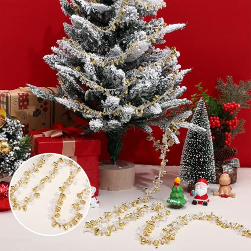 Christmas Bead Garland Set - Gold & Clear Acrylic Garlands, 80 ft Total
