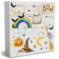 Halloween Ghost Wooden Box Sign - Rainbow Boo Fall Decor, 5x5 Inches - Halloween3-2