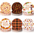 Umigy 120 Pcs Fall Paper Plates 7 Inch Hello Fall Maple Leaves Autumn Harvest Party Orange