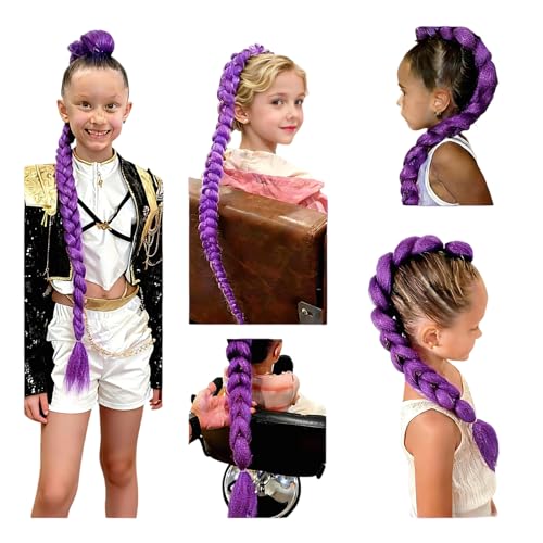 Purple Synthetic Braiding Hair Extensions for Cornrows & Cosplay - 26 Inch