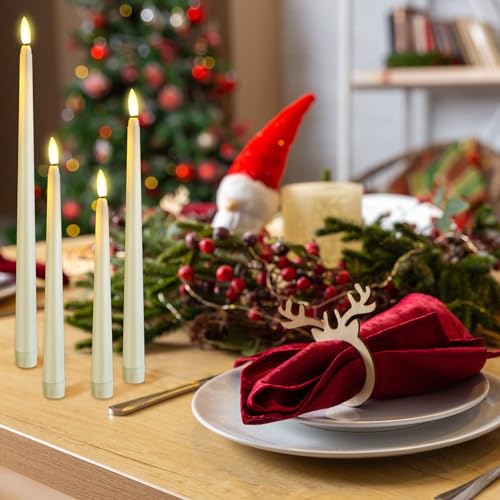 48 Pcs Flameless Taper Candles LED Ivory Set - Fake Flickering Candles
