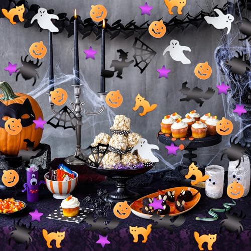 Halloween Confetti Set - Bat, Spider, Cat, Pumpkin, Star, Witch Designs
