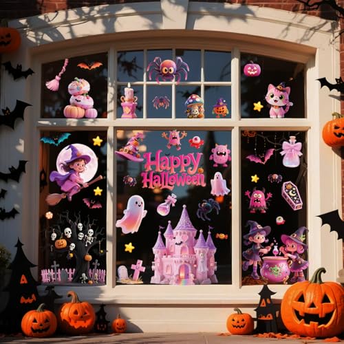 Halloween Window Clings Set - 75PCS Spooky & Cute Stickers for Glass Decor