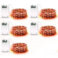 Orange Battery Operated Fairy Lights 5 Pack 7ft 20 LEDs for Halloween DIY Decor