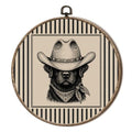 Rustic Western Cowboy Black Lab Round Wall Art - Animal Variation 38, 10x10in