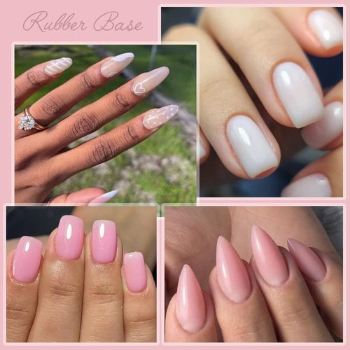 VENALISA 3 in 1 Rubber Base Gel For Nails, 6 Colors Jelly Gel Nail Polish Set Nude Pink Neutral Transparent Milky White Sheer Pink Gel Polish Strengthener Kit