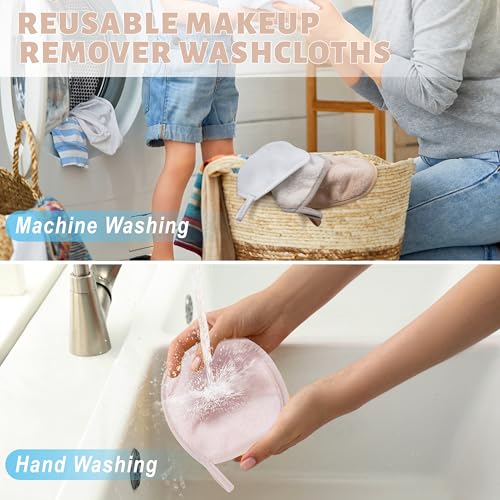 Reusable Makeup Remover Cloths - Microfiber, Hypoallergenic, 5x5 Inches, Multicolor, Pack of 15