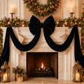 Giant Black Velvet Christmas Bow - Gothic Holiday Tree Topper & Decor