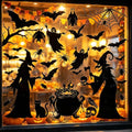 Halloween Large Window Clings Witch & Spooky Scene Set - Evil Pumpkins Variation