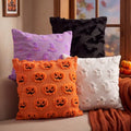 Halloween Throw Pillow Covers Set - 4 pcs 18x18 Inch Autumn Embroidered Decor