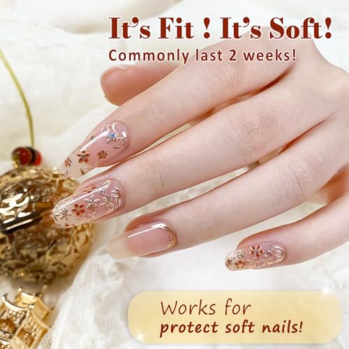 GelMala Semi Cured Gel Nail Strips - Oriental Design, Long-Lasting, Easy Application - Oiseaux Émaillés