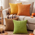 Fall 24x24 Inch Throw Pillow Covers Set of 4 - Boho Autumn Cushion Cases