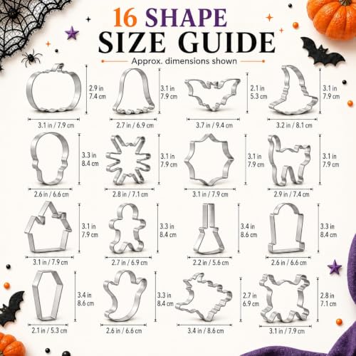 Halloween Cookie Cutters Set 16 Pieces Shapes - Style4