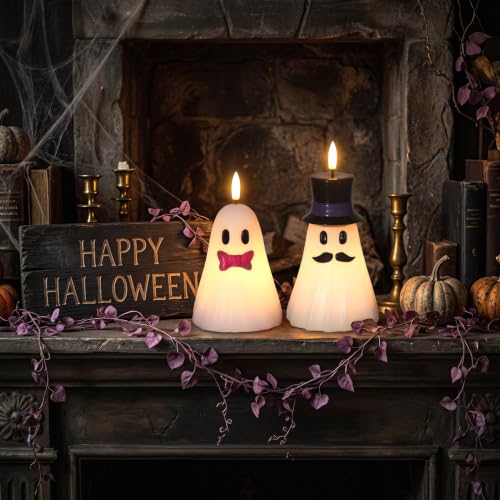 Halloween Decor Flameless Ghost Candles with 6H Timer - Ghost Figure Variation
