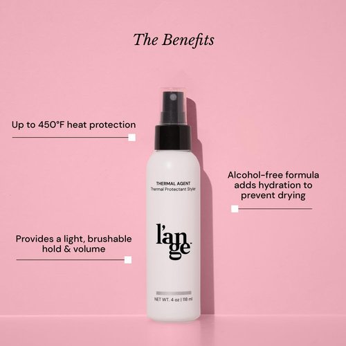 L'ANGE HAIR Heat Protectant Spray - 450°F Thermal Agent for Frizz Control & Shine | Lightweight, Non-Greasy, 4 fl oz