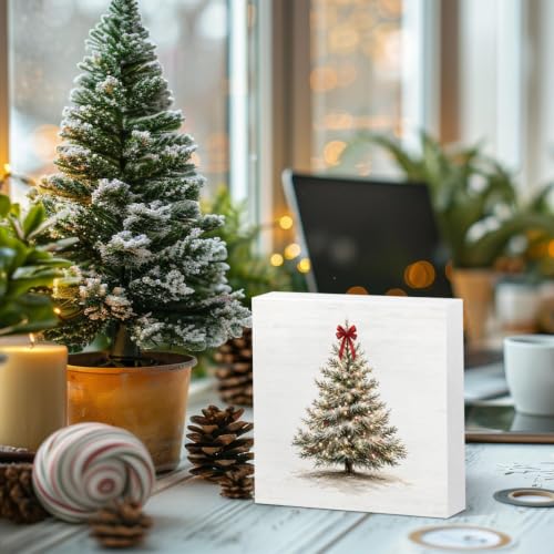 Christmas Tree Wooden Sign - Rustic Holiday Decor for Home & Shelf - Variation of THIS listing