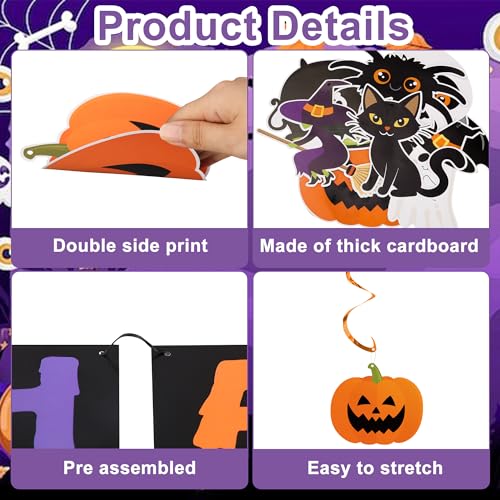 Halloween Party Decorations Set Banner Garland Honeycomb Balls Wall Hanging Indoor Outdoor