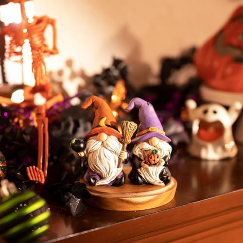Halloween Gnome Decorations Indoor Set - Cute Witch Hats Pumpkins & Frogs