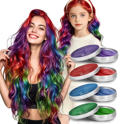 Temporary Hair Color Wax - Washable 4 Colors for Fun & Quick Makeover