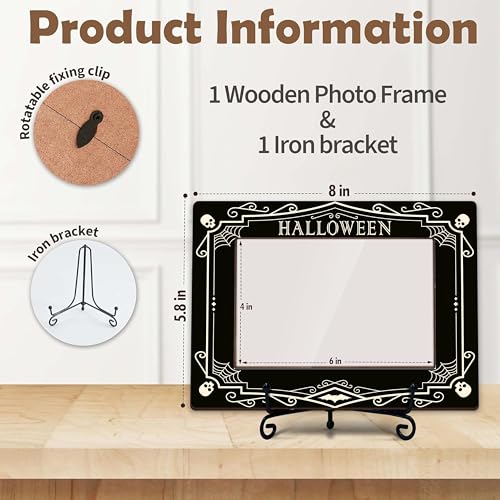 Halloween Picture Frame 4x6 Web Skull Theme for Home Office - Style 3