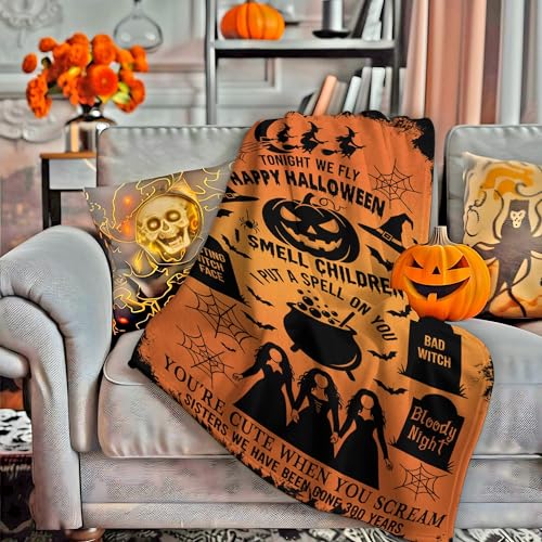 Halloween Witch Blanket 60x50 Fall Throw for Couch Sofa Office Lounge - Witch