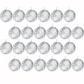 24-Pack 2-Inch Silver Mirror Disco Balls Hanging Party Decorations