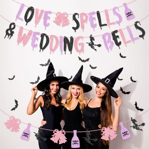 Love Spells & Wedding Bells Banner Garland - Bridal Shower & Bachelorette Party Decorations