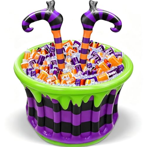 Large Inflatable Halloween Witch Cauldron Cooler - Party Decor & Drink Station