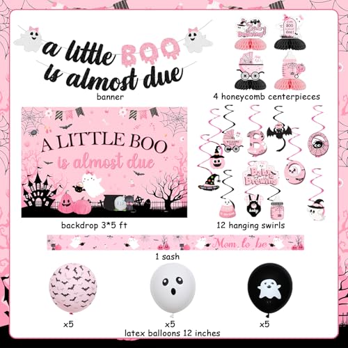 Halloween Baby Shower Decorations Set with Banner, Balloons & Centerpieces