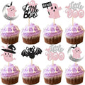 LANGE HOME Halloween Cupcake Toppers Bat Ghost Boo Set - Design 3 - 24 Pcs