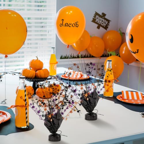 12 Pack Metallic Foil Star Centerpiece Spray - Black, Orange, Purple Party Decor