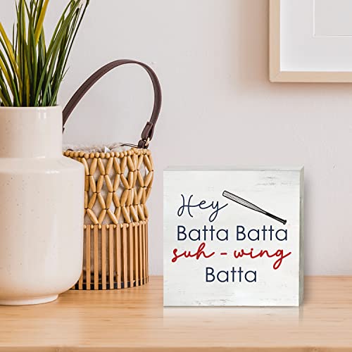 Baseball Wooden Box Sign - Rustic Wall & Tabletop Home Decor