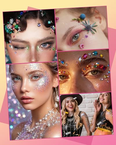 Face Makeup Glue 5ml Waterproof Adhesive for Rhinestones & Face Gems - Hypoallergenic, Clear