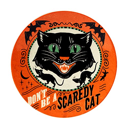 Medium Assorted Halloween Canape Plates - Set of 4, 6 Inch Ceramic Dinnerware